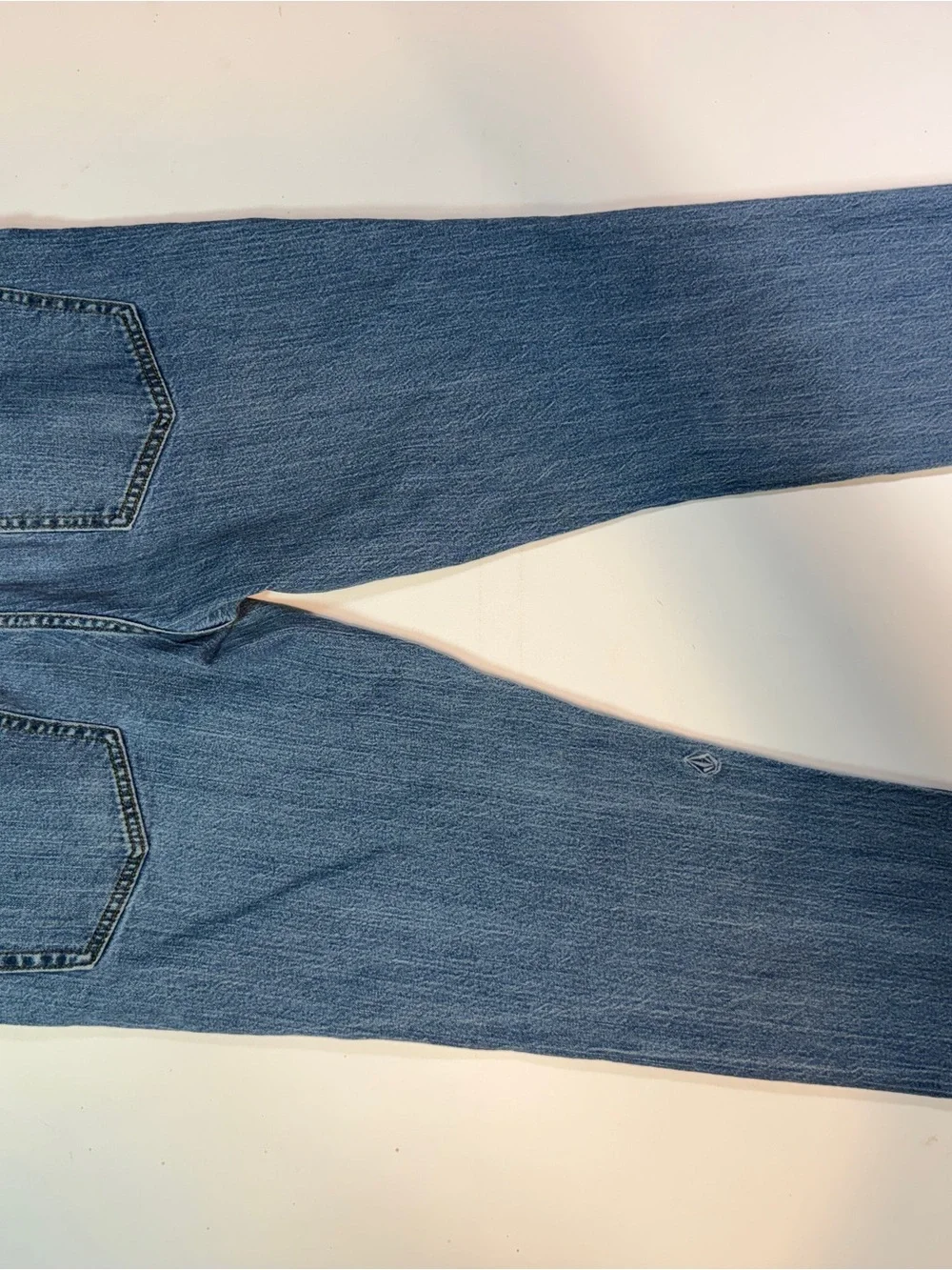 Volcom Men's Slim Straight Jeans in Light Blue Denim